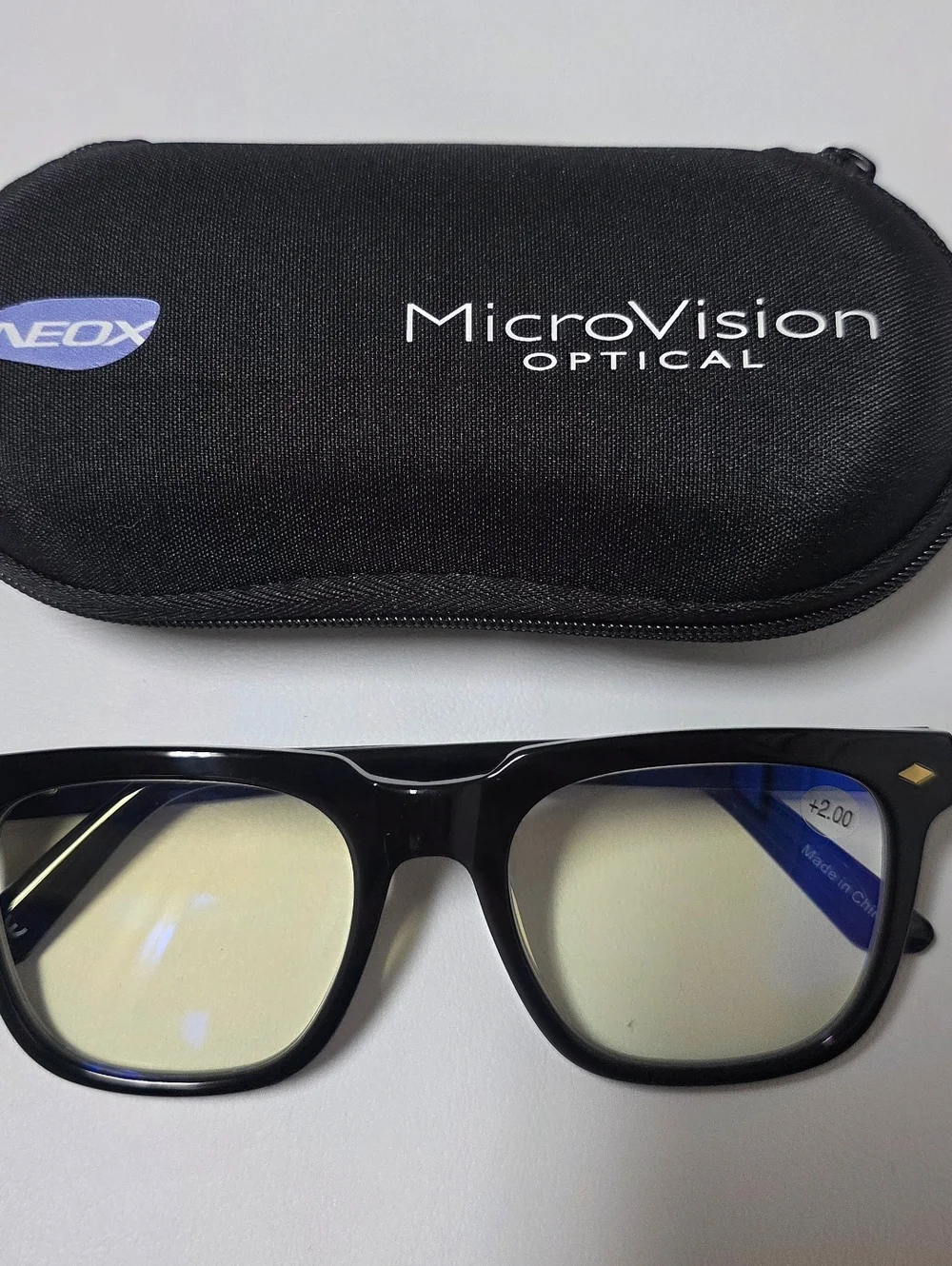 MicroVision Optical Arial Blue Light Readers Shiny Black +2.00 New